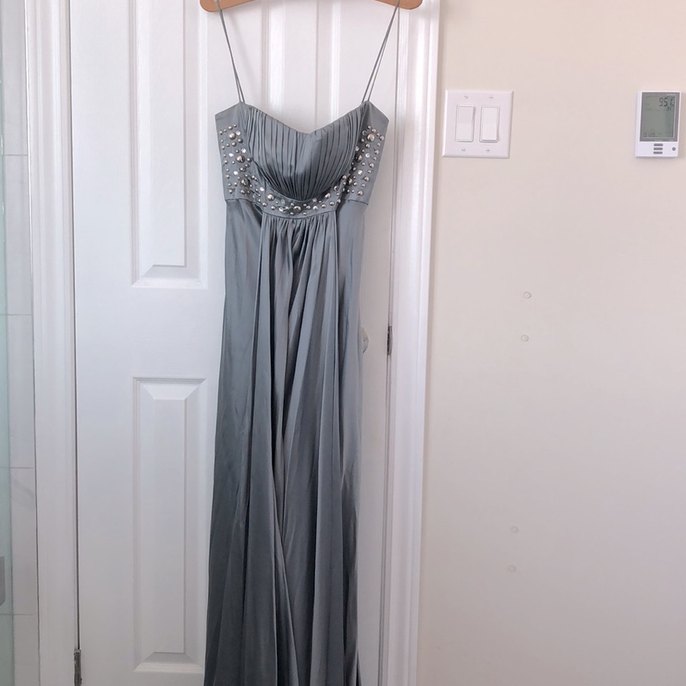 Dina Bar-El formal evening gown - silver/ pewter colour - size Medium